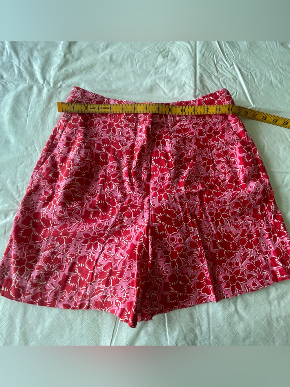 J Crew Women's Pink Floral High-Waist Shorts